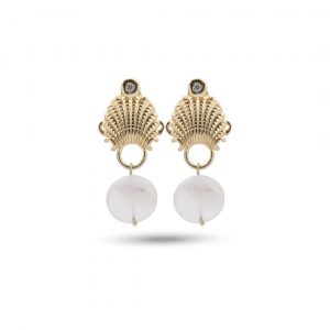 Pearl 18 Ayar Altın Kaplama Gümüş Küpe