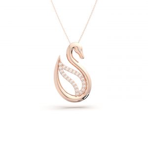 Swan 18k Rose Gold Plated Silver Necklace
