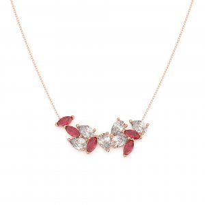 Marquise 18k Rose Gold Plated Silver Necklace