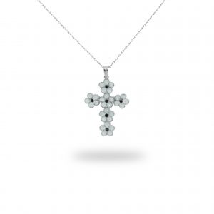 18k White Gold Plated Silver Necklace