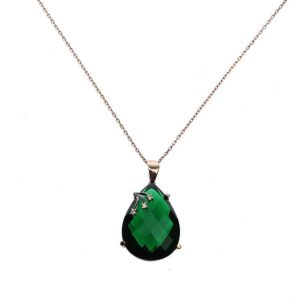 Rain Drop 18k Yellow Gold Plated Silver Necklace