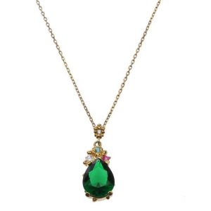 Colorful 18k Yellow Gold Plated Silver Necklace