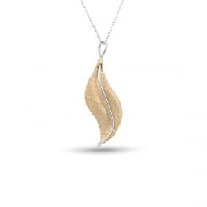 Leaf 18k Yellow Gold Plated Silver Necklace