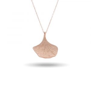 Textured 18k Rose Gold Silver Necklace