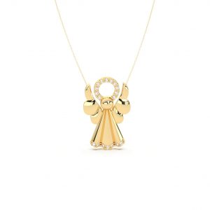 Winged Angel 18k Yellow Gold Plated Silver Necklace